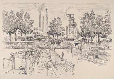 Minas de carvão, Monceau, França de Joseph Pennell
