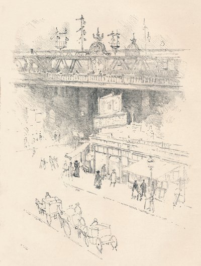 Esquina da Villiers Street, Charing Cross, 1896 de Joseph Pennell