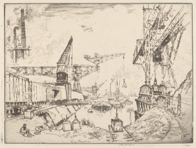 Guindastes em Duisburg de Joseph Pennell