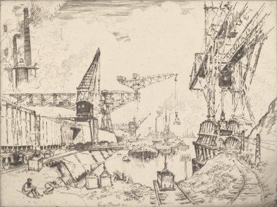 Gruas em Duisburg, 1910. de Joseph Pennell