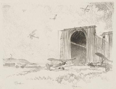 Trabalho de Guerra Inglês: The Balloon-Shed de Joseph Pennell