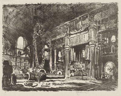 Trabalho de Guerra Inglês: The Gun Forge de Joseph Pennell