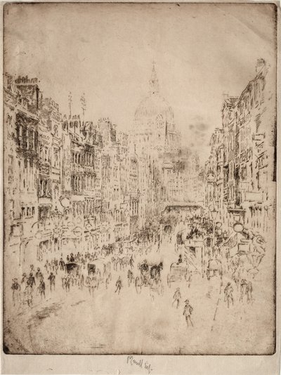 Fleet Street, até St. Pauls, 1896. de Joseph Pennell