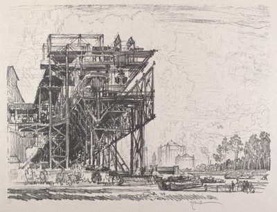 Gas Works from the Canal, Berlim, 1921. de Joseph Pennell