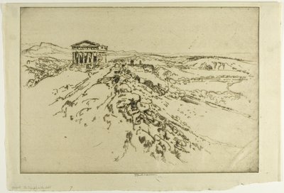Girgenti, o Templo na Muralha de Joseph Pennell