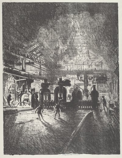 In the Jaws of Death, Rolling Bars for Shells, 1916. de Joseph Pennell