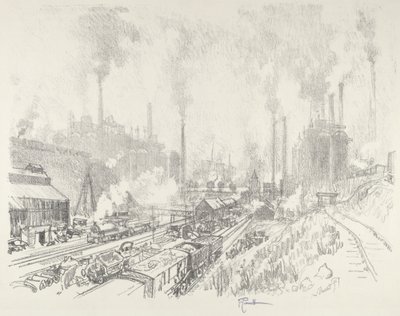 Na Terra do Ferro e do Aço, 1916. de Joseph Pennell