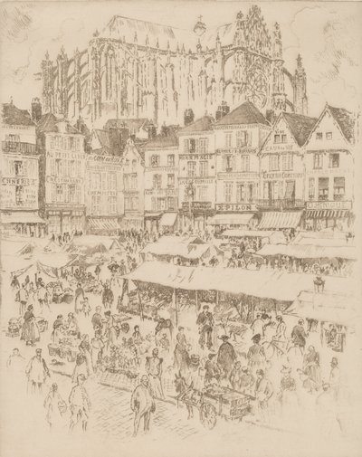 Place, Beauvais, 1907. de Joseph Pennell