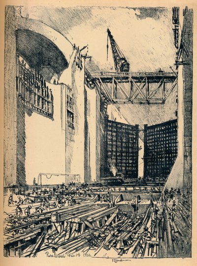 Deitado o chão de Pedro Miguel Lock, 1912 de Joseph Pennell