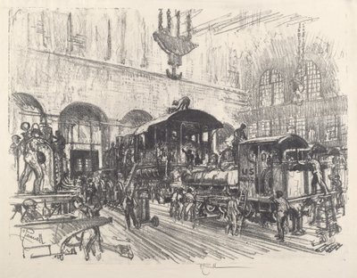 Making War Locomotives, 1917. de Joseph Pennell