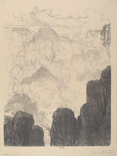 Névoas no Canyon, No.II, 1912. de Joseph Pennell