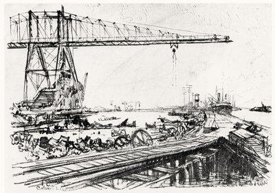 Monte Esperança, placa II do Canal do Panamá por Joseph Pennell, 1912 (carvão vegetal) de Joseph Pennell
