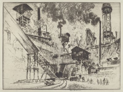 Boca da Mina, Ruhrort perto de Oberhausen de Joseph Pennell