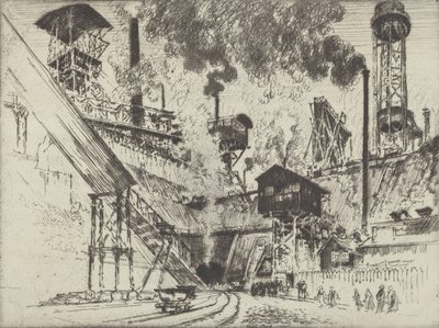 Boca da Mina, Ruhrort perto de Oberhausen, 1910. de Joseph Pennell