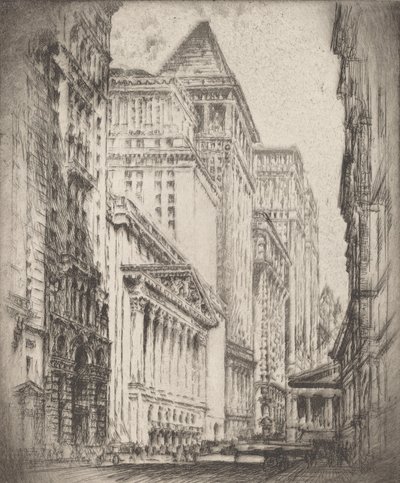 Bolsa de Valores de Nova York, 1923. de Joseph Pennell