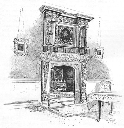 Old Charterhouse: Lareira no Masters Lodge, 1886 de Joseph Pennell