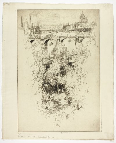 Sobre a ponte de Waterloo, igreja e trabalho de Joseph Pennell