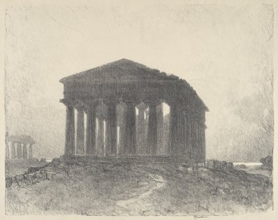 Paestum, ao entardecer de Joseph Pennell