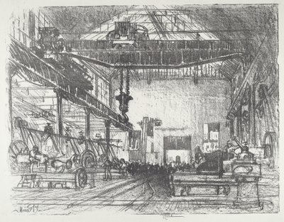 Aplainando grandes conchas, 1916. de Joseph Pennell