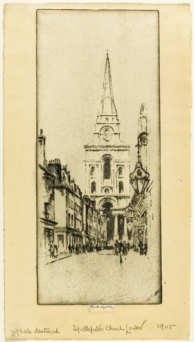 Igreja Spitalfields de Joseph Pennell