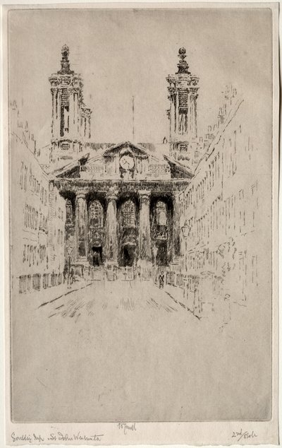 St. Johns, Westminster, 1895. de Joseph Pennell