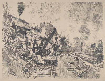 Pá a Vapor no Trabalho em Culebra Cut, 1912. de Joseph Pennell
