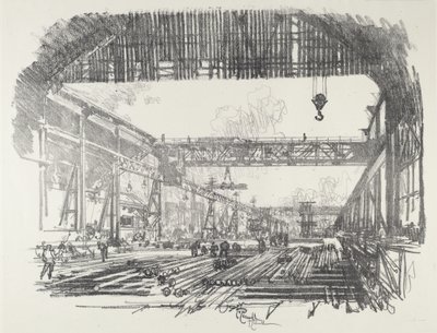 Barras de aço para conchas, 1916. de Joseph Pennell