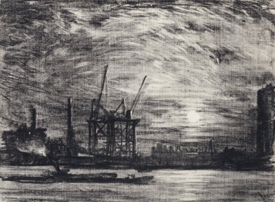 Pôr do sol sobre Waterloo de Joseph Pennell