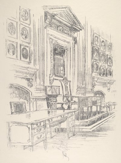 Mesa e Cadeira, Sala dos Signatários, Salão da Independência de Joseph Pennell