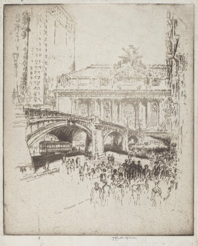 A aproximação à Grand Central, Nova York de Joseph Pennell