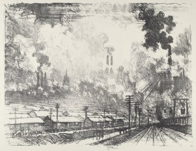 A Mina de Carvão, 1916. de Joseph Pennell