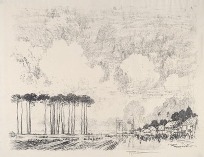 O Campo de Embarque, o Bosque Clássico, 1917. de Joseph Pennell
