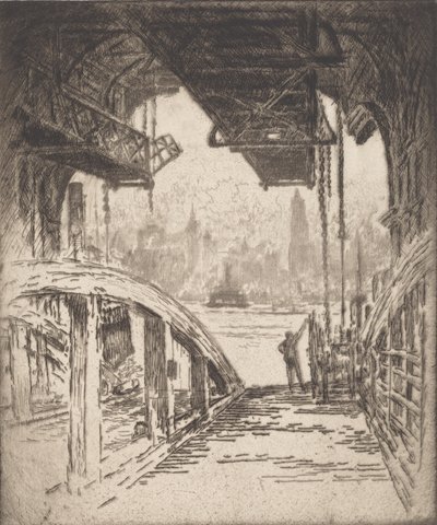 The Ferry House, 1919. de Joseph Pennell