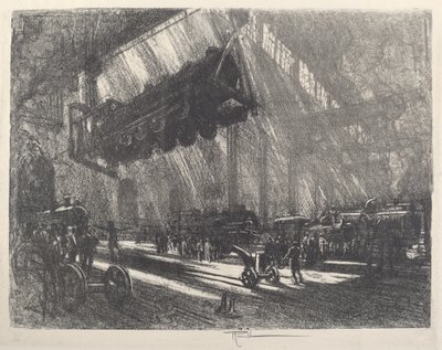 A Locomotiva Voadora, 1917. de Joseph Pennell