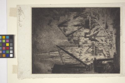 As Fundações na Catedral (gravura e ponto seco) de Joseph Pennell