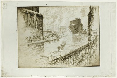 Os Elevadores de Grãos, Chicago de Joseph Pennell