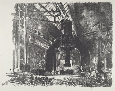 O Grande Martelo, 1916. de Joseph Pennell