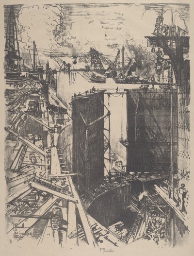 O Portão da Guarda, Gatun Lock de Joseph Pennell