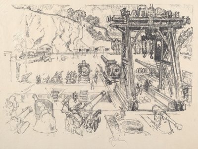 The Gun-Testing Ground, 1917. de Joseph Pennell