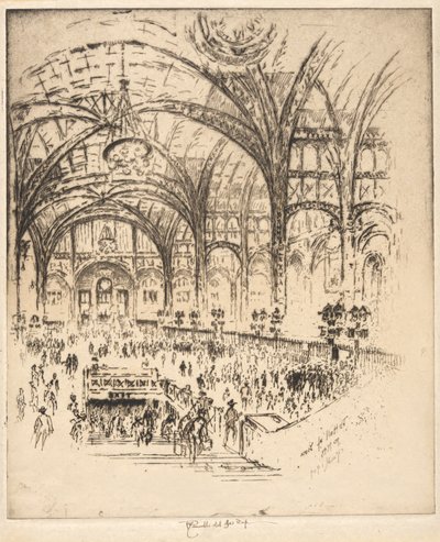 The Hall of Iron, Pennsylvania Station, Nova Iorque de Joseph Pennell