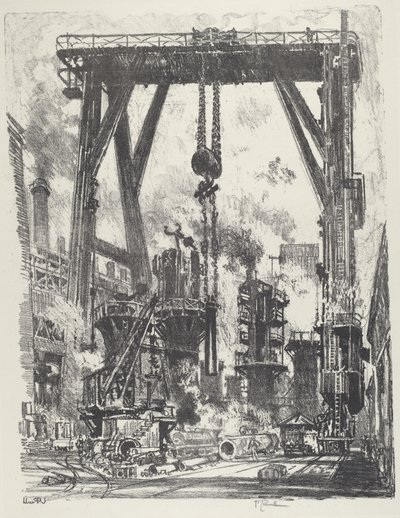 The Old Gun-Pit, 1916. de Joseph Pennell