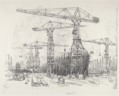 O Estaleiro Antigo, 1916. de Joseph Pennell
