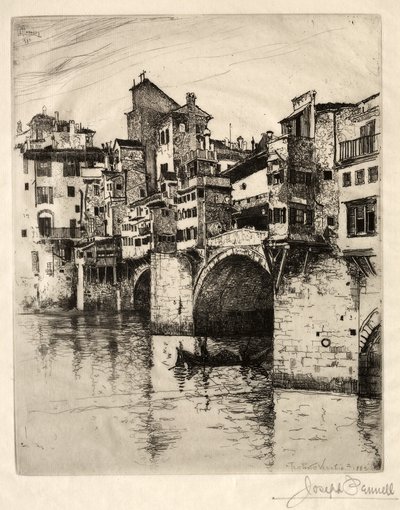 A Ponte Vecchio, 1883. de Joseph Pennell