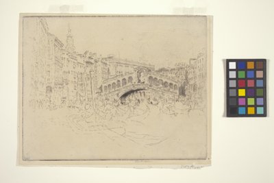 O Rialto, Veneza (gravura e ponto seco) de Joseph Pennell