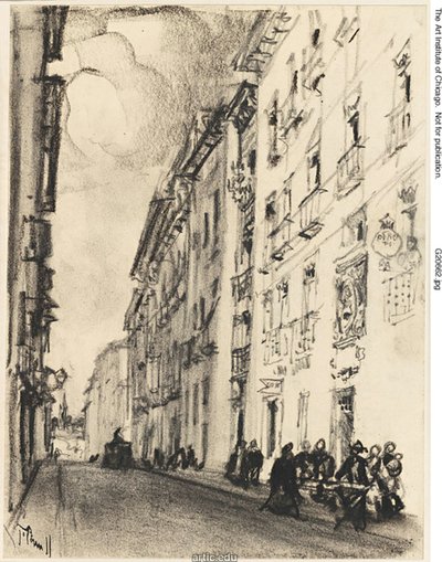 A rua de Cervantes e Lope de Vega, Madrid de Joseph Pennell
