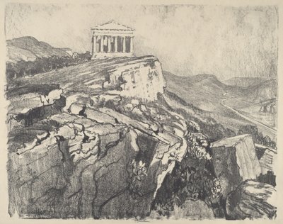 O Templo da Concórdia sobre a muralha, Girgenti de Joseph Pennell