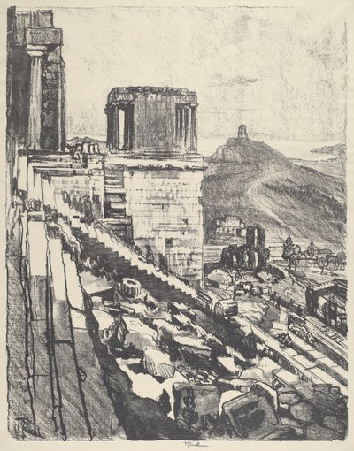 O Templo de Nike, Atenas de Joseph Pennell