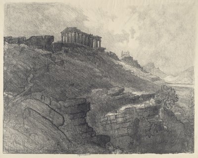The Temples on the Wall, Girgenti, 1913. de Joseph Pennell