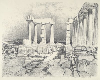 O Mar Vinho-Escuro, Sunium, 1913. de Joseph Pennell