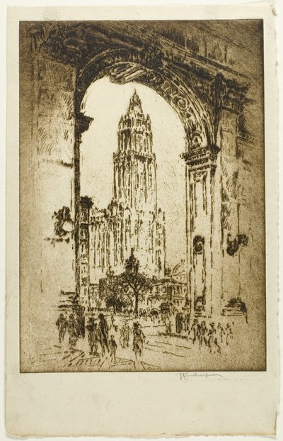 O Woolworth através do Arco de Joseph Pennell